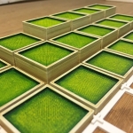The [Core Tile] set for one player (18 pieces) all lined up and ready for the next playtest